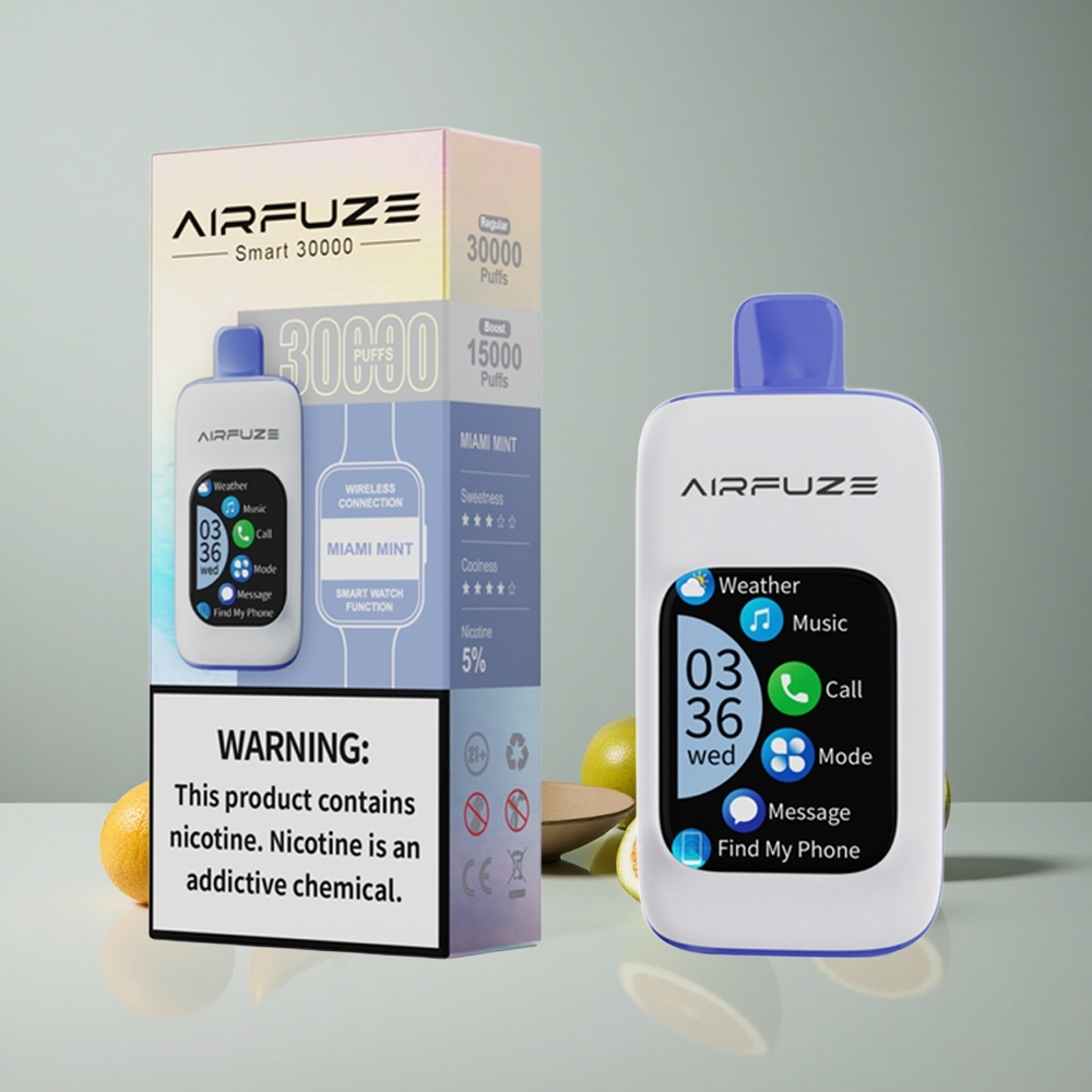 AirFuze Smart 30000 Puffs Vape Desechable Menta de Miami Pantalla Táctil 2.01\" vape wholesale Peru