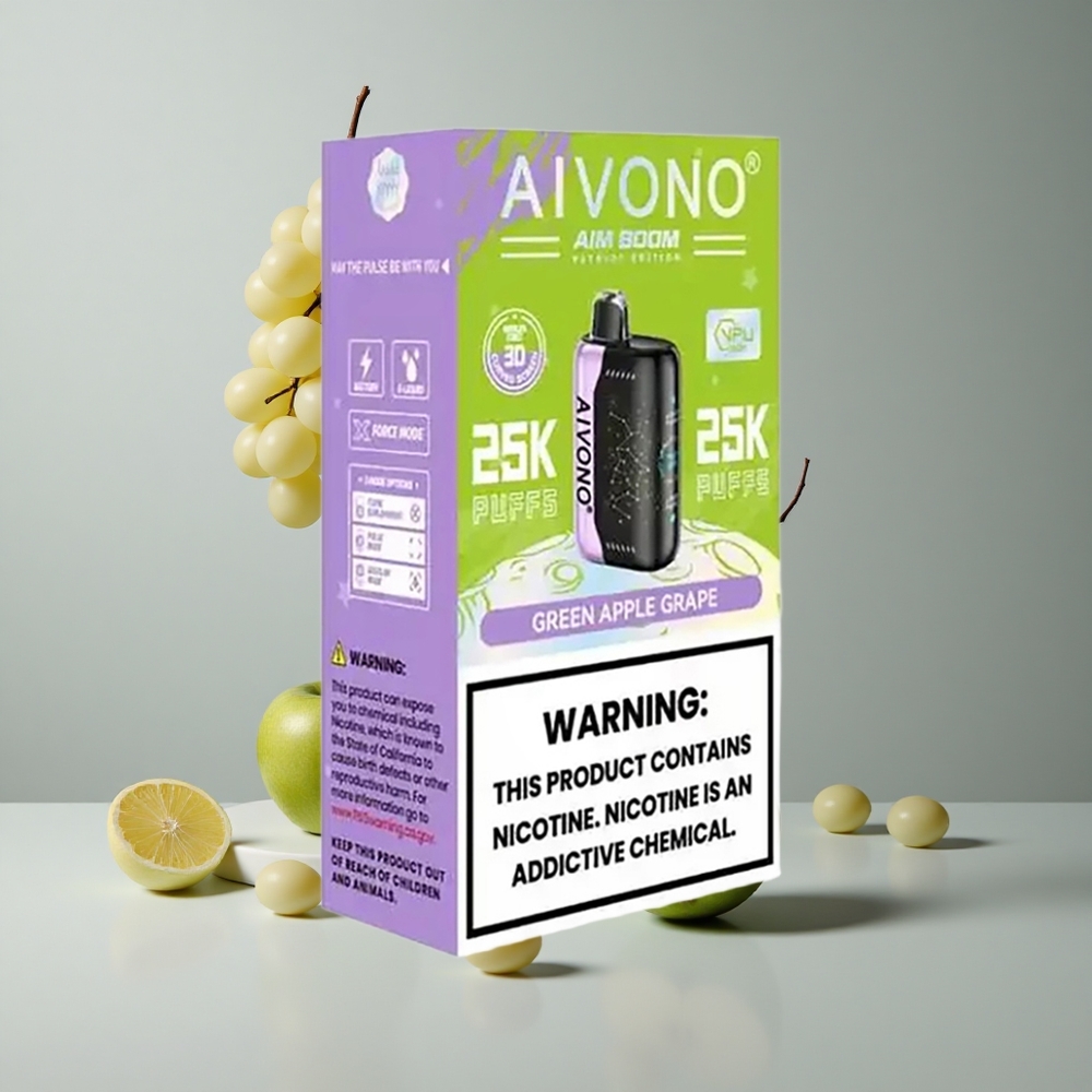 Aivono AIM BOOM 25000 Puffs Manzana Verde Uva 28ml Capacidad Tipo-C vape wholesale Peru