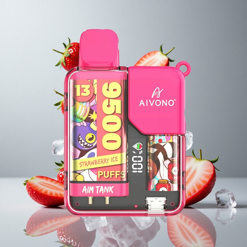 Aivono AIM-TANK 9500 Puffs Fresa Hielo 18ml Capacidad de Líquido vape wholesale Peru