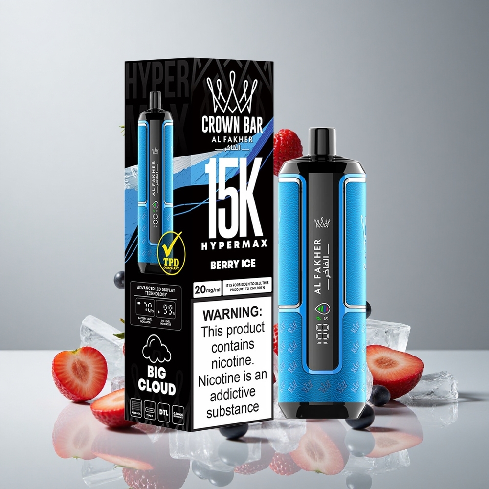 Al Fakher Crown Bar 15K Hypermax Berry Ice 22ml 15000 Puffs vape wholesale Peru