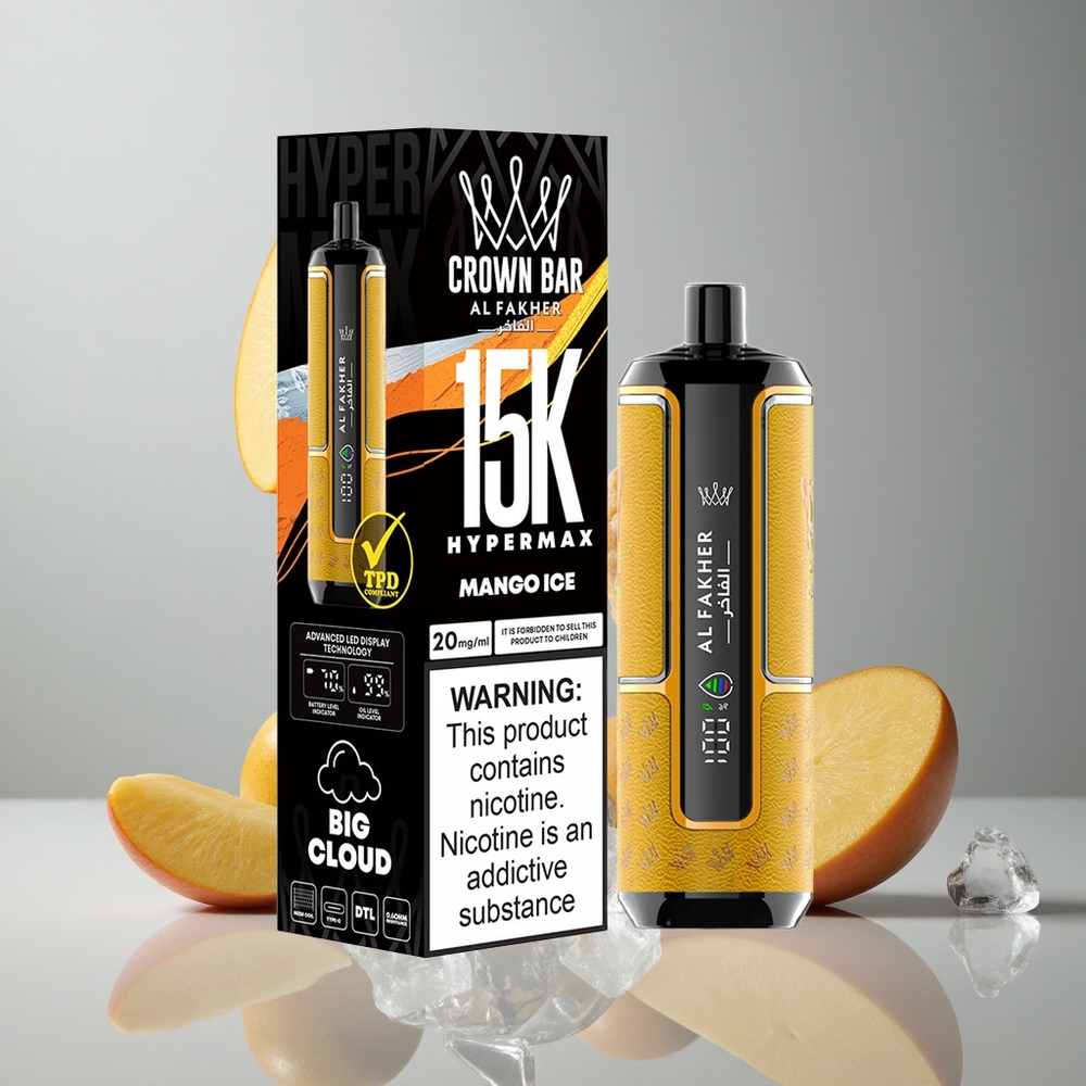 Al Fakher Crown Bar 15K Hypermax Desechable 22ml Mango Helado vape wholesale Peru