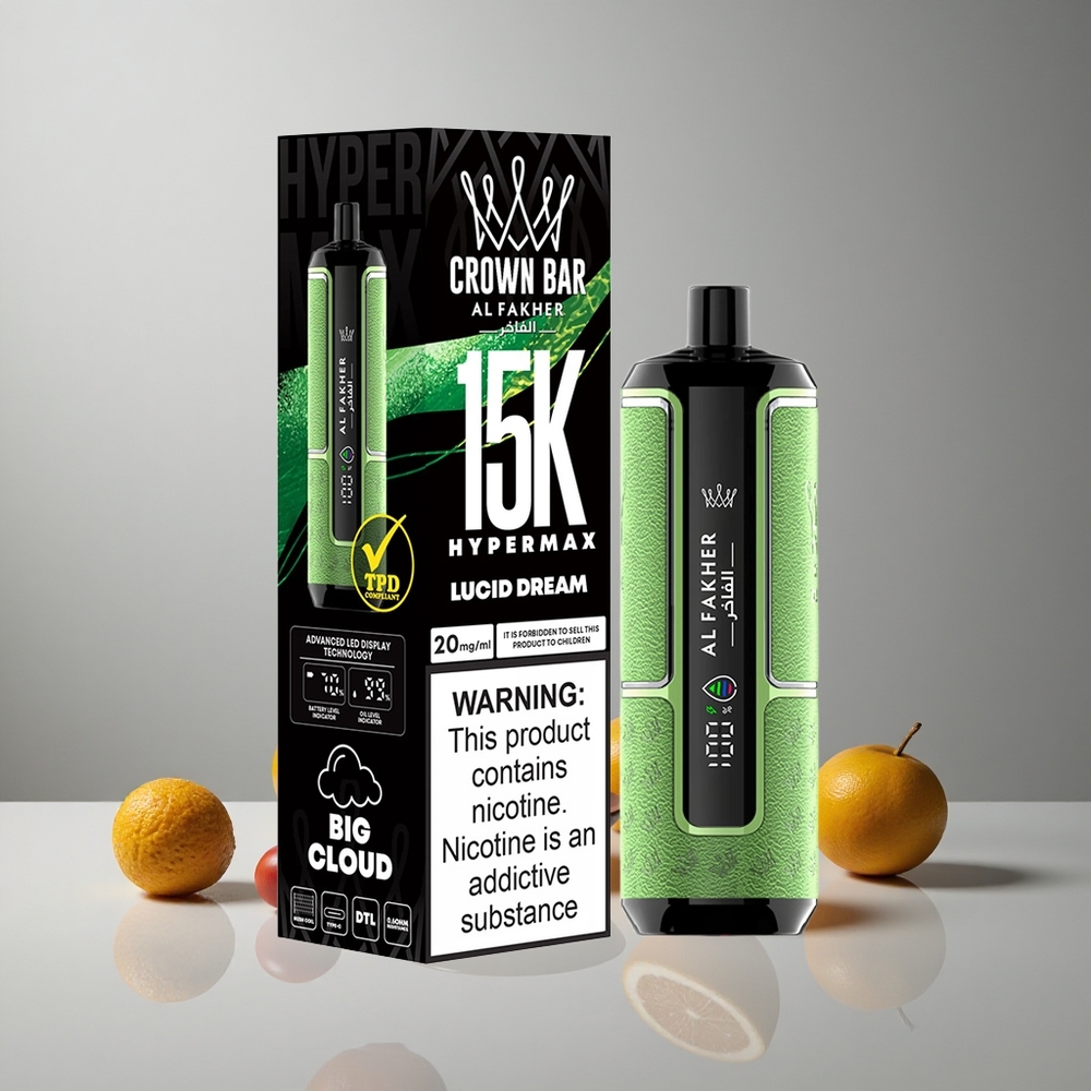 Al Fakher Crown Bar 15K Hypermax Desechable 22ml Sueño Lúcido vape wholesale Peru