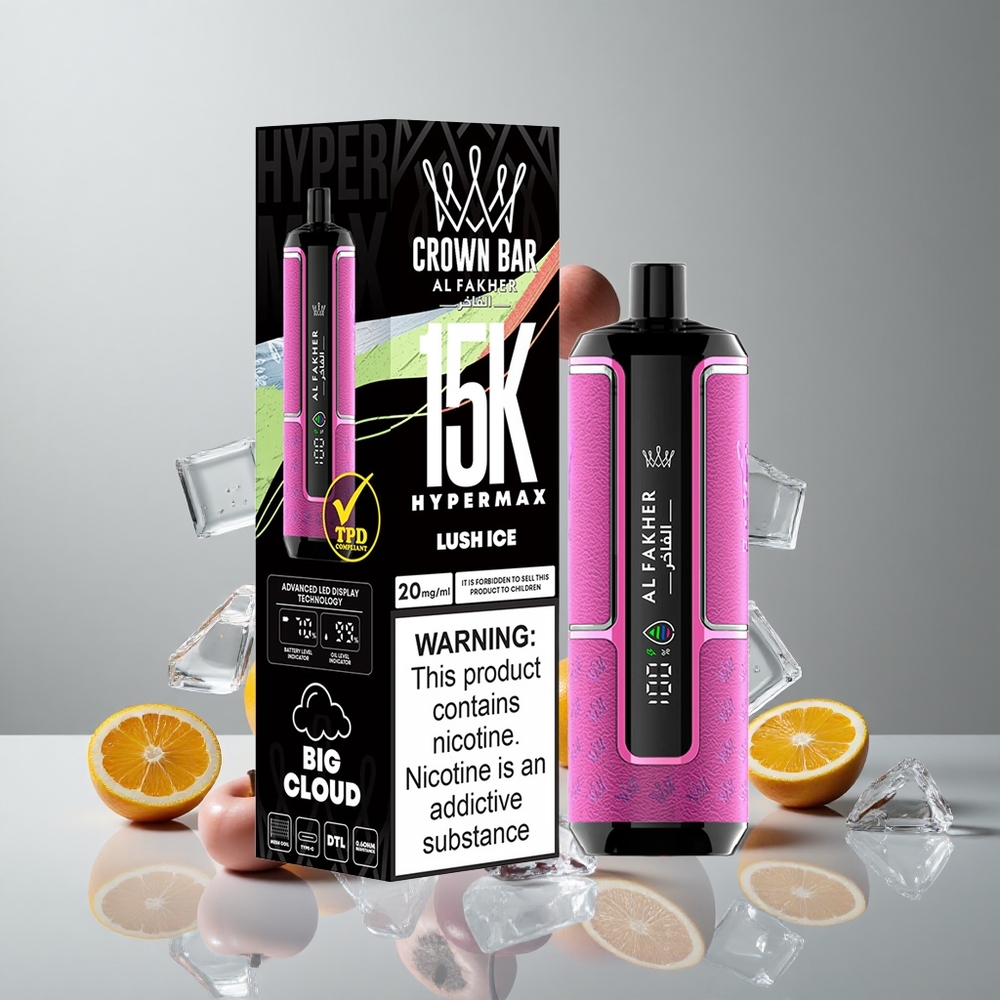 Al Fakher Crown Bar 15K Hypermax Lucho Hielo 22ml 6mg/ml Nicotina vape wholesale Peru