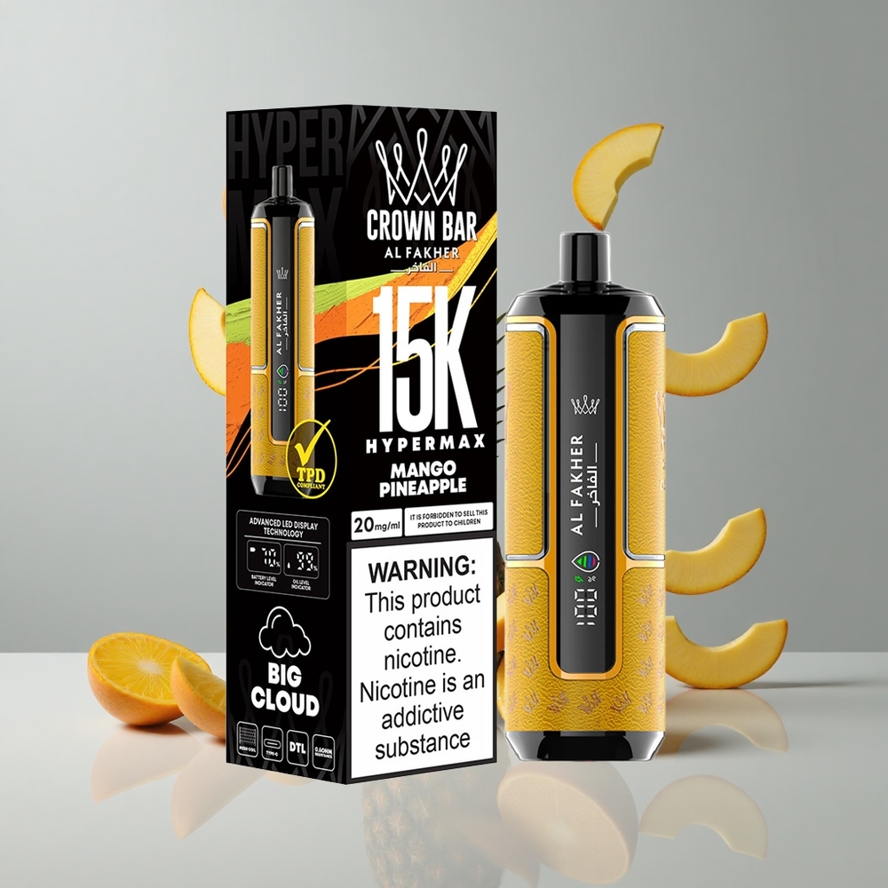 Al Fakher Crown Bar 15K Hypermax Piña Mango 22ml 600mAh vape wholesale Peru