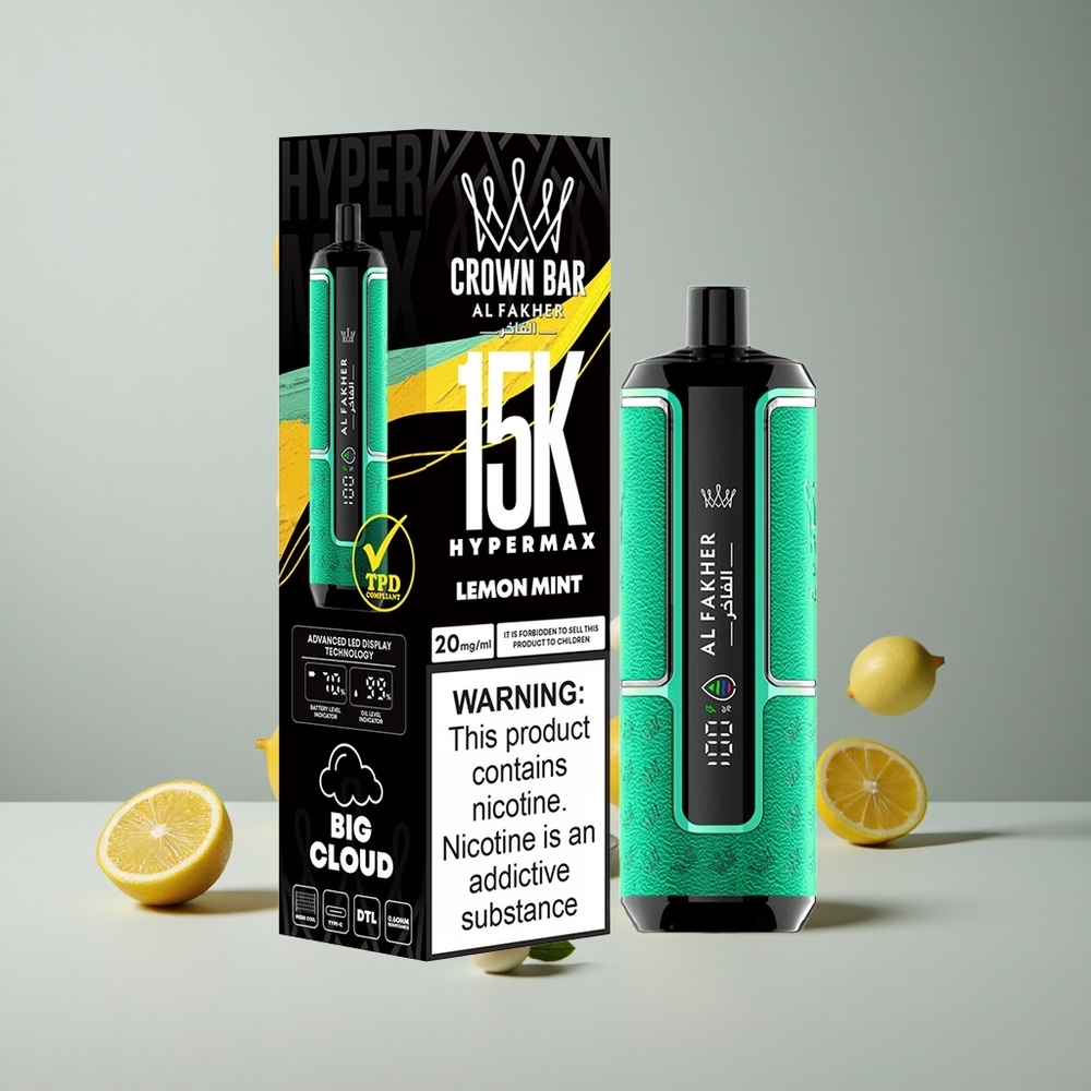 Al Fakher Crown Bar 15K Hypermax Vape Desechable Lima Menta 22ml 15000 Puffs vape wholesale Peru