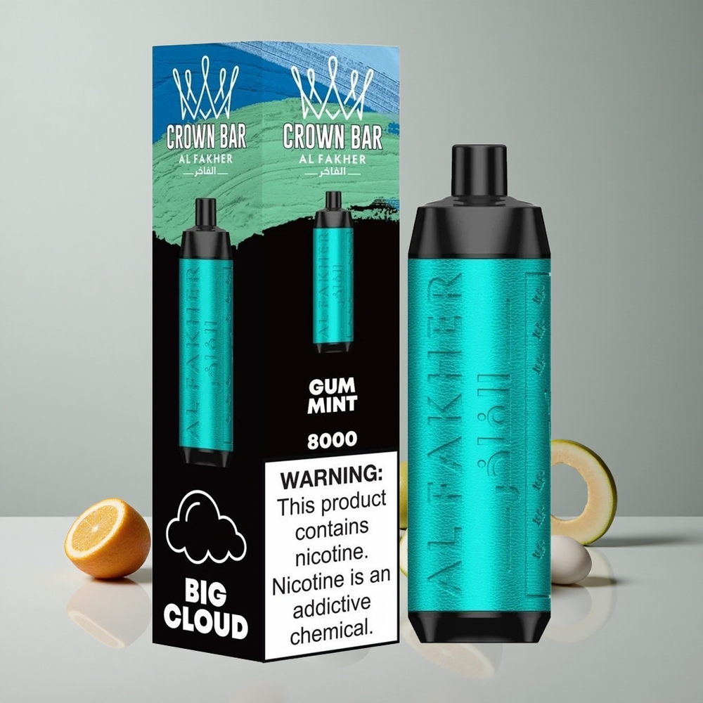Al Fakher Crown Bar 8000 Crystal Chicle Menta 18ml Capacidad de Líquido vape wholesale Peru