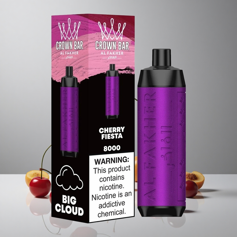 Al Fakher Crown Bar 8000 Crystal Desechable Cereza Fiesta 18ml Capacidad vape wholesale Peru