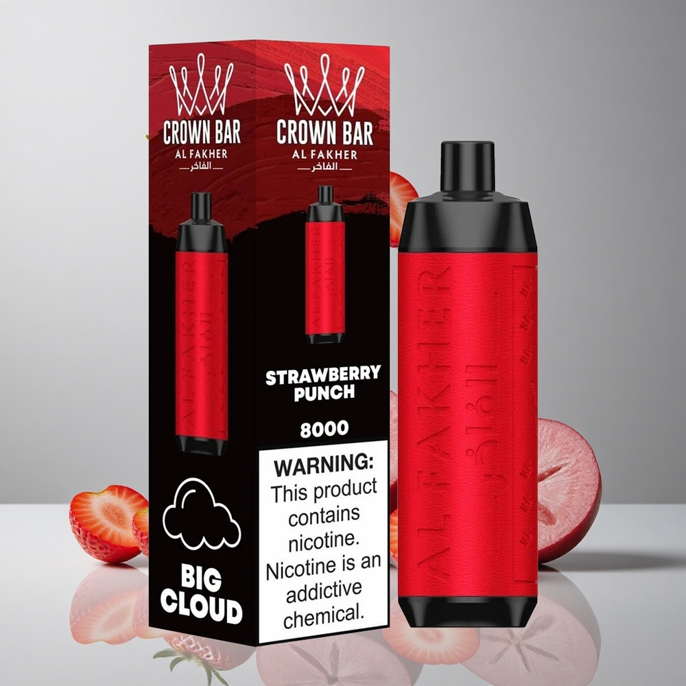 Al Fakher Crown Bar 8000 Crystal Desechable Fresa Punch 18ml e-Líquido vape wholesale Peru