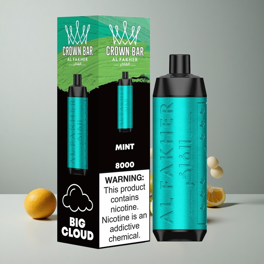 Al Fakher Crown Bar 8000 Crystal Desechable Menta - 18ml Capacidad de Líquido - vape wholesale Peru
