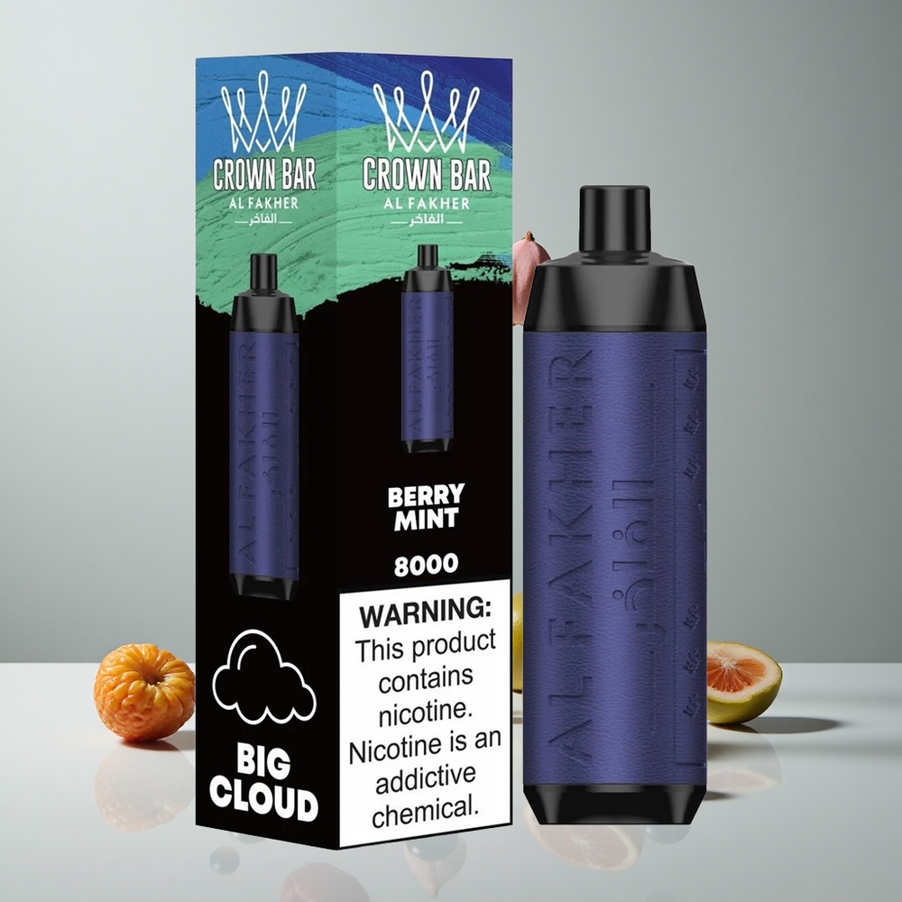 Al Fakher Crown Bar 8000 Crystal Desechable Menta Baya 18ml Capacidad de Líquido vape wholesale Peru