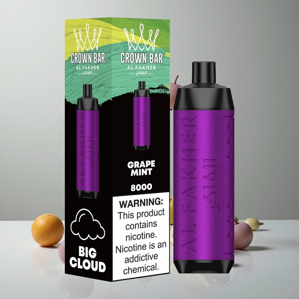 Al Fakher Crown Bar 8000 Crystal Desechable Uva Menta 18ml Capacidad vape wholesale Peru