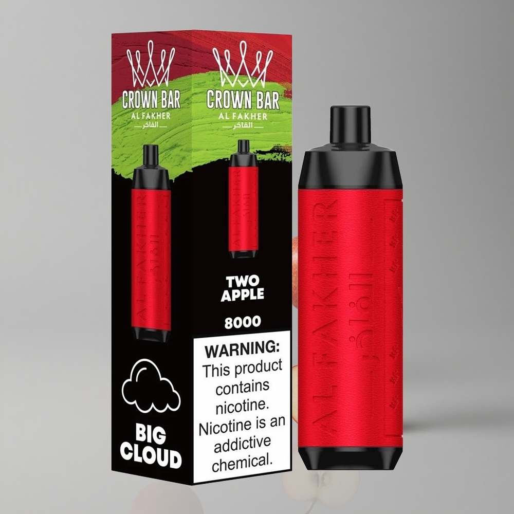 Al Fakher Crown Bar 8000 Crystal Dos Manzanas 8000 Puffs 18ml Capacidad vape wholesale Peru