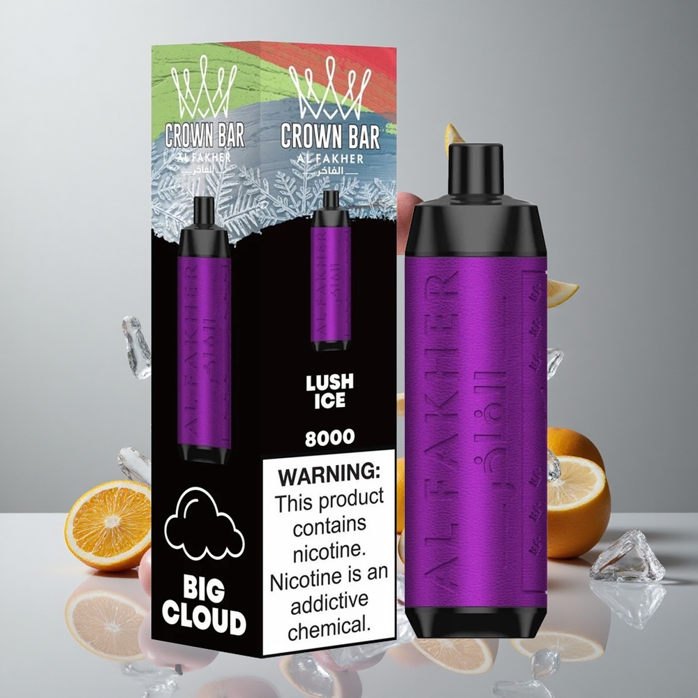 Al Fakher Crown Bar 8000 Crystal Ice Lush Desechable con 8000 Puffs y 18ml de Líquido vape wholesale Peru