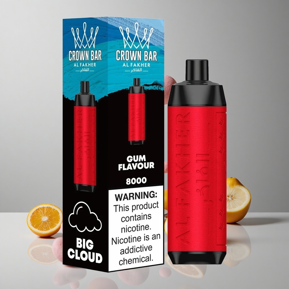 Al Fakher Crown Bar 8000 Crystal Sabor Chicle 18ml Capacidad de E-Líquido vape wholesale Peru
