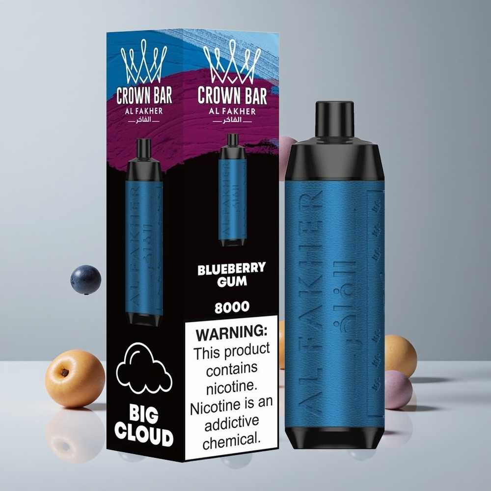 Al Fakher Crown Bar 8000 Crystal Vape Desechable Chicle Arándano 18ml Capacidad vape wholesale Peru