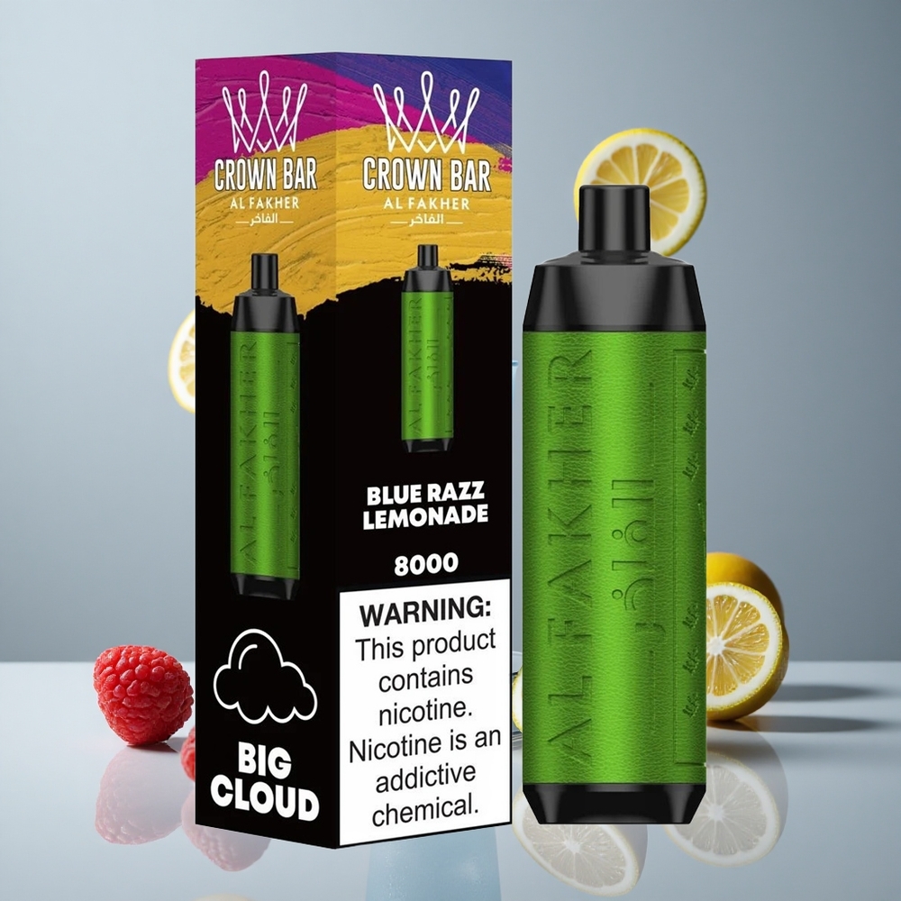 Al Fakher Crown Bar 8000 Crystal Vape Desechable Frambuesa Azul Limonada 18ml Capacidad vape wholesale Peru