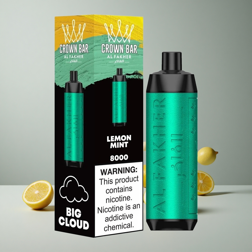 Al Fakher Crown Bar 8000 Crystal Vape Desechable Limón Menta 18ml Capacidad vape wholesale Peru
