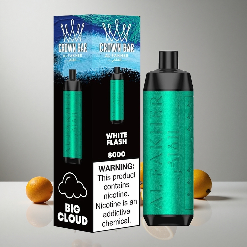 Al Fakher Crown Bar 8000 Destello Blanco 18ml Capacidad de Líquido vape wholesale Peru