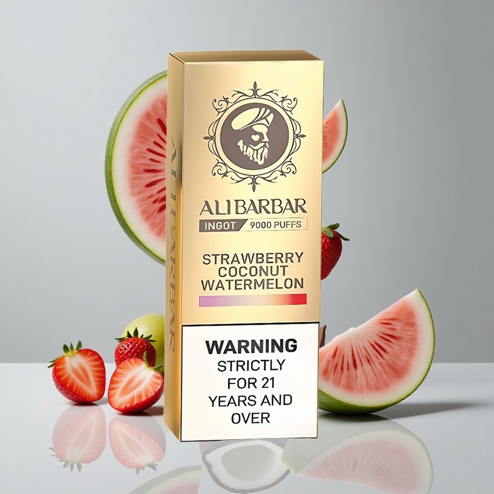 Alibarbar Ingot 9000 Puffs Fresa Coco Sandía 22ml Capacidad de líquido LED Display vape wholesale Peru