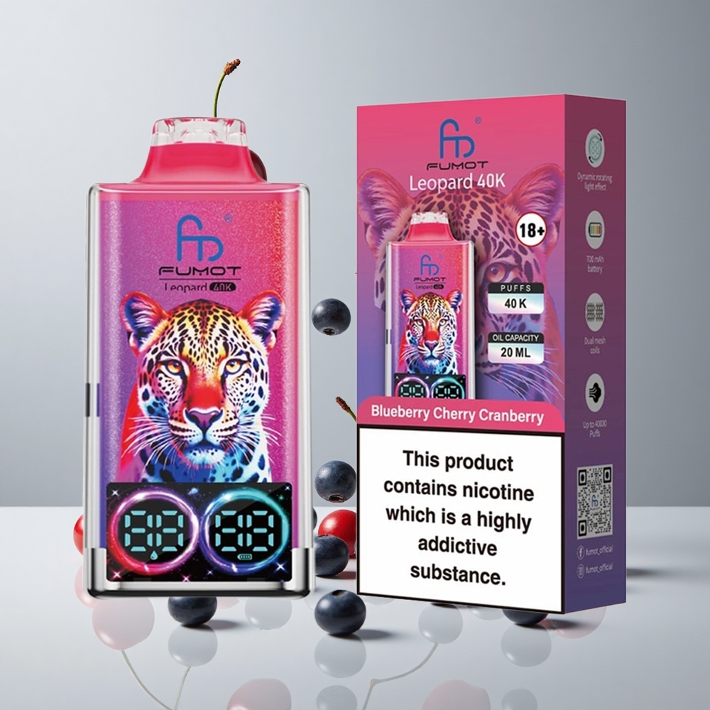 Fumot Leopard 40K Puffs Arándano Cereza Arándano Azul Dual Mesh vape wholesale Peru