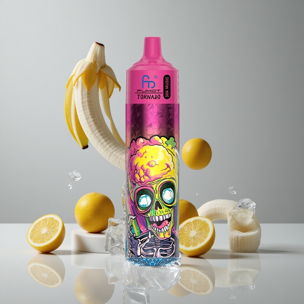 Fumot RandM Tornado 30000 Puffs Banana Hielo 30mL Recargable LED vape wholesale Peru