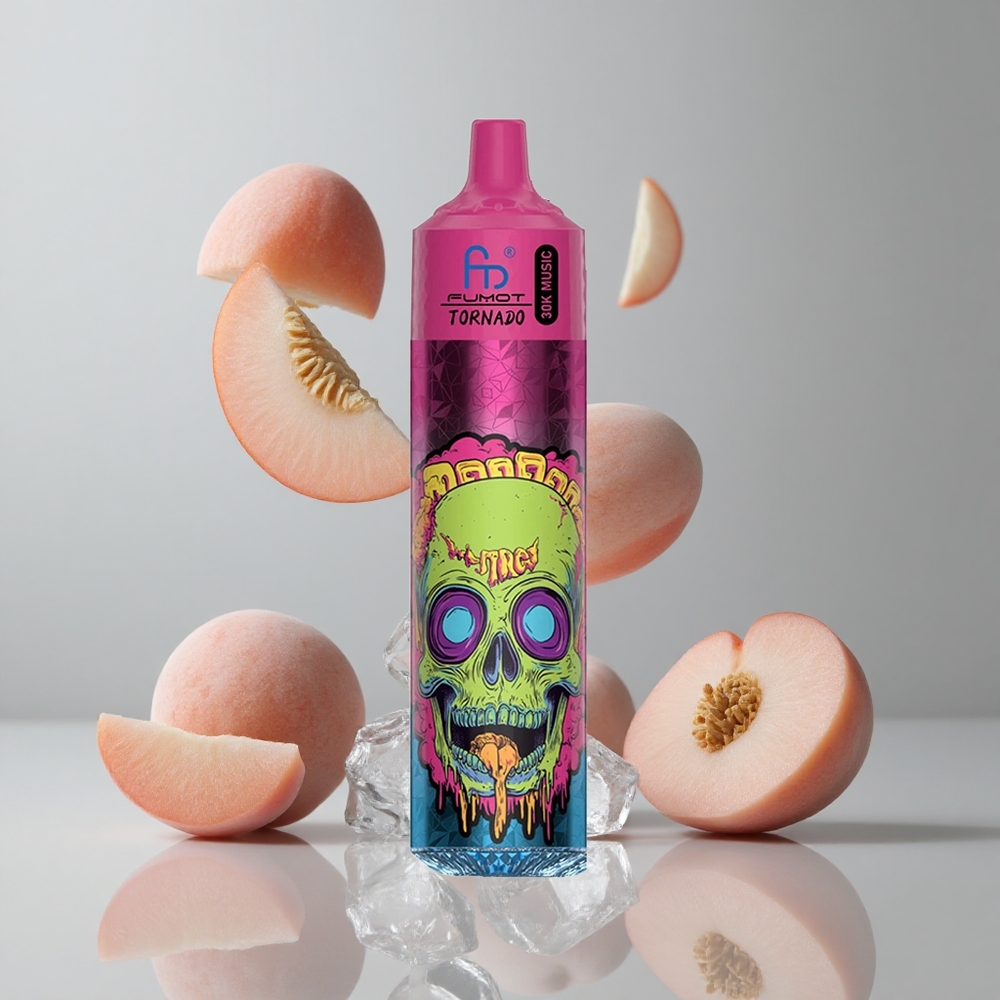 Fumot RandM Tornado 30000 Puffs Melocotón Hielo 30mL Recargable vape wholesale Peru