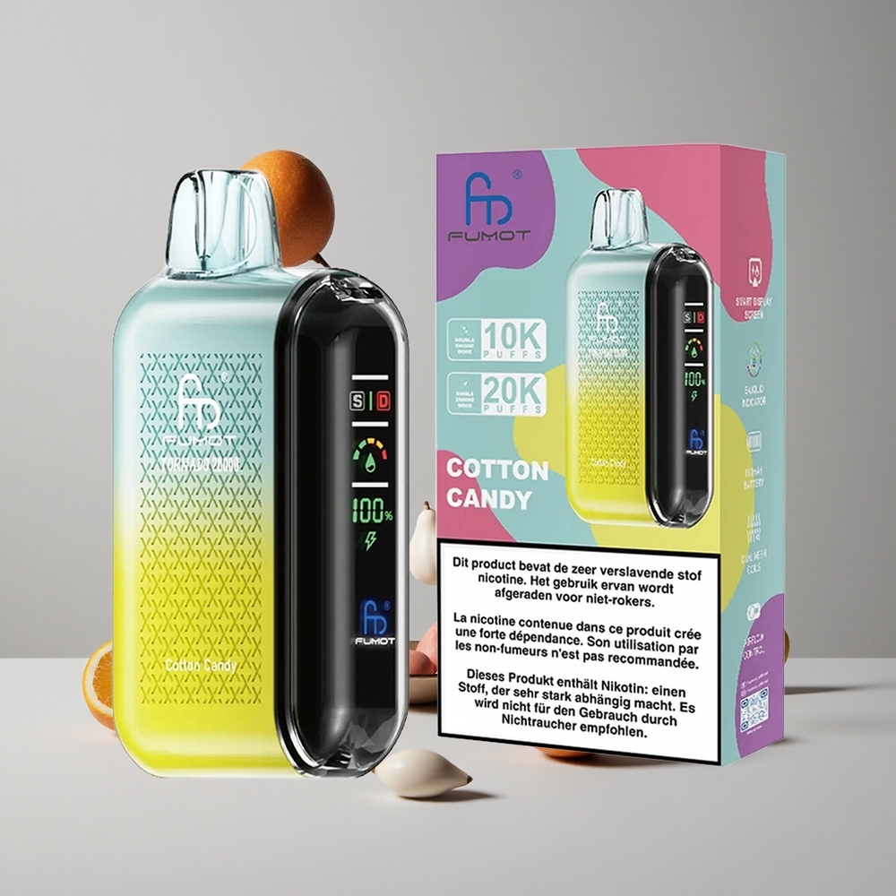 Fumot Tornado 20000 Puffs Algodón de Azúcar Dual Mesh Coil vape wholesale Peru