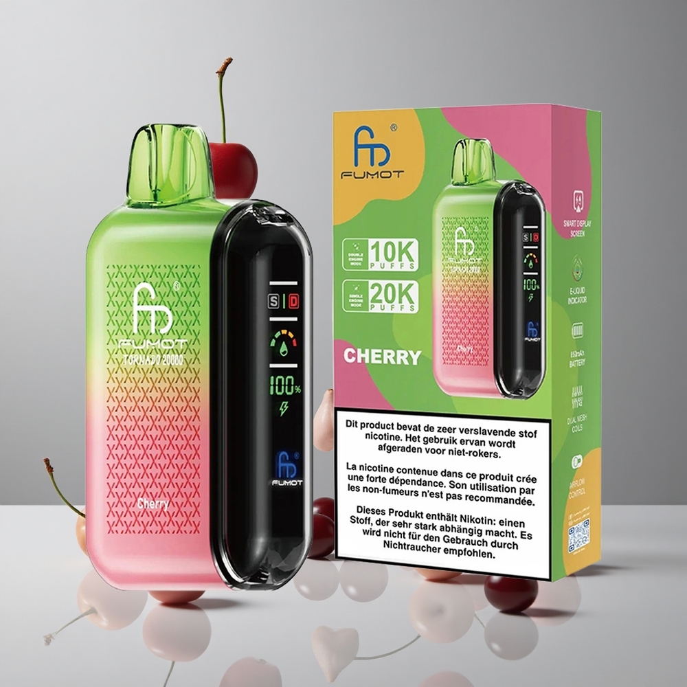 Fumot Tornado 20000 Puffs Cereza Dual Malla 20ml vape wholesale Peru