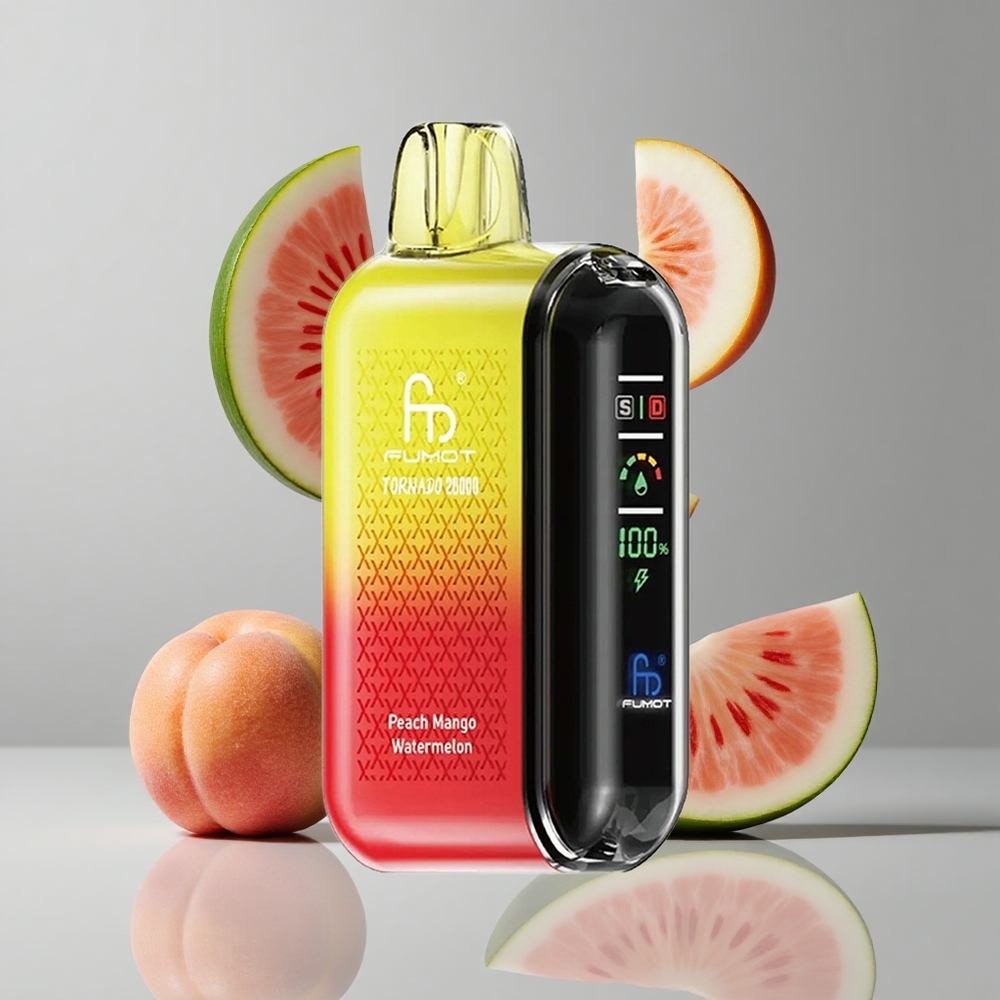 Fumot Tornado 20000 Puffs Durazno Mango Sandía Dual Mesh Coil vape wholesale Peru
