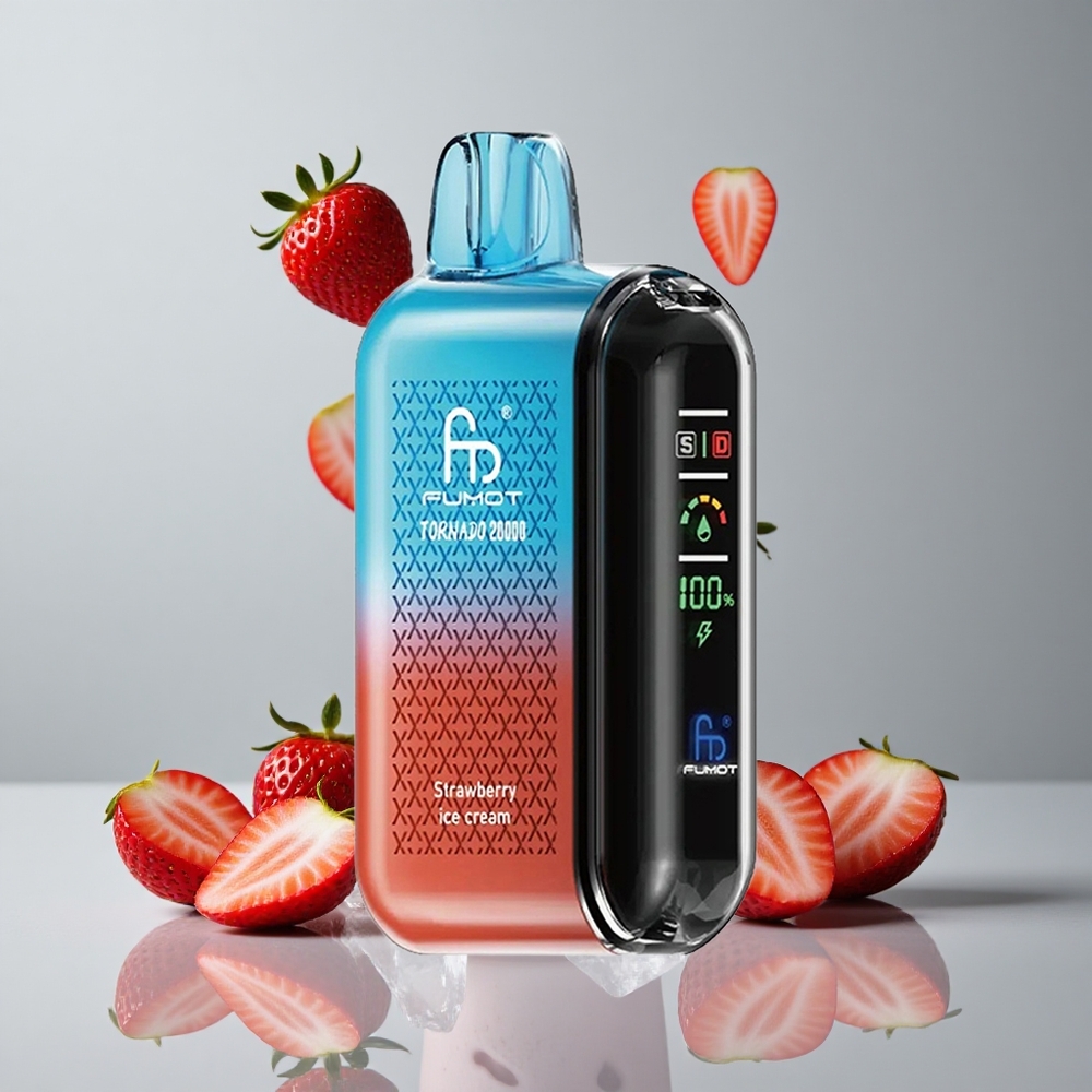 Fumot Tornado 20000 Puffs Fresa Crema Helada 20ml Capacidad Dual Mesh Coil vape wholesale Peru
