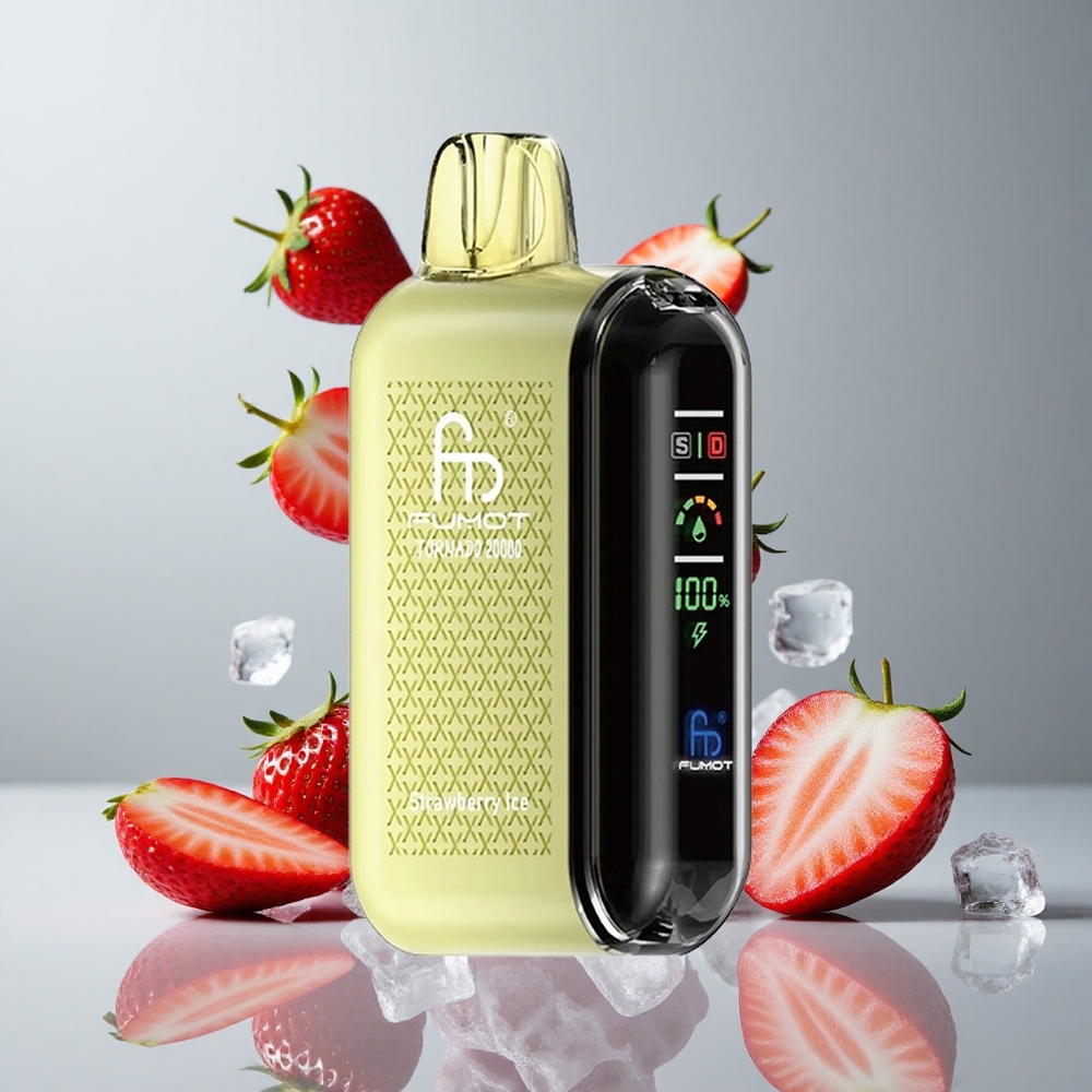 Fumot Tornado 20000 Puffs Fresa Hielo Dual Malla y Batería Recargable vape wholesale Peru