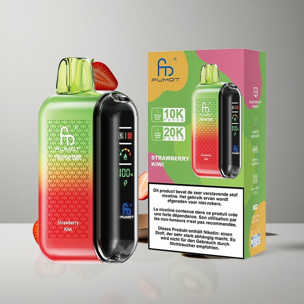 Fumot Tornado 20000 Puffs Fresa Kiwi Dual Mesh Coil vape wholesale Peru