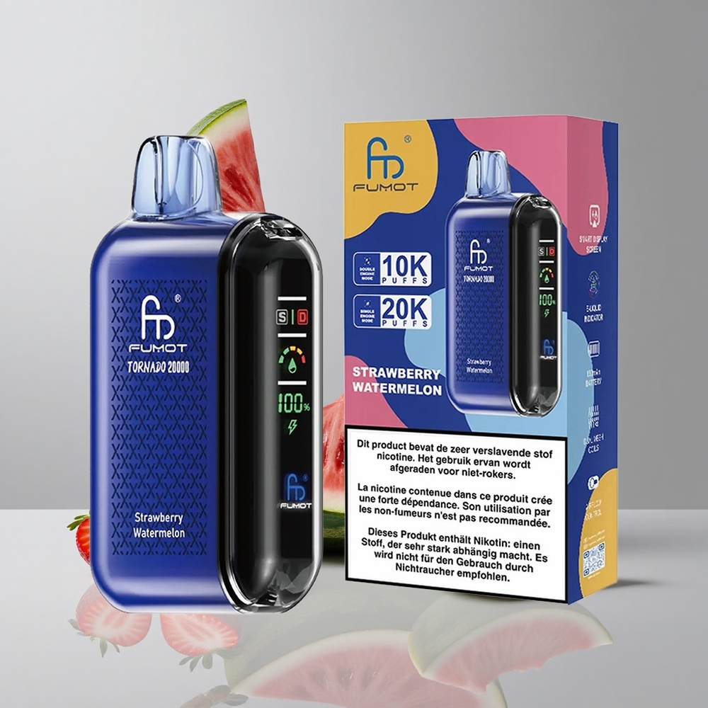 Fumot Tornado 20000 Puffs Fresa Sandía Dual Mesh Coil vape wholesale Peru