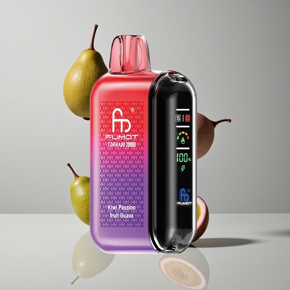 Fumot Tornado 20000 Puffs Kiwi Maracuyá Guayaba Dual Mesh Coil vape wholesale Peru