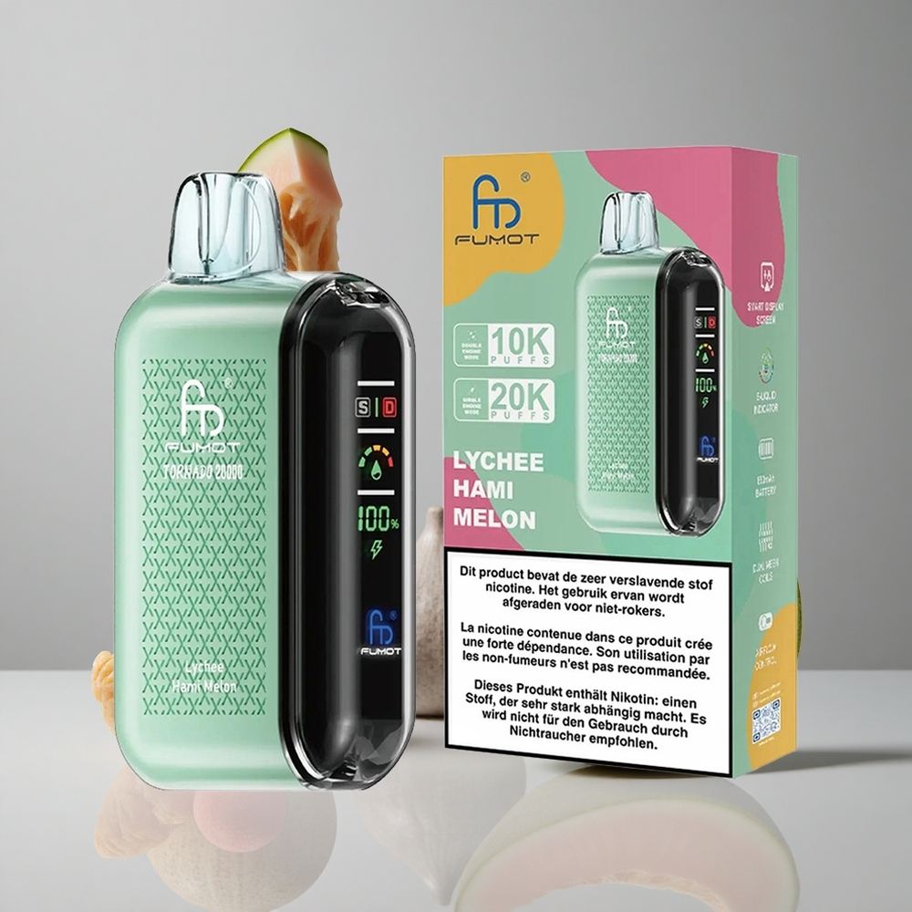 Fumot Tornado 20000 Puffs Lichi Melón Hami Dual Mesh Coil vape wholesale Peru