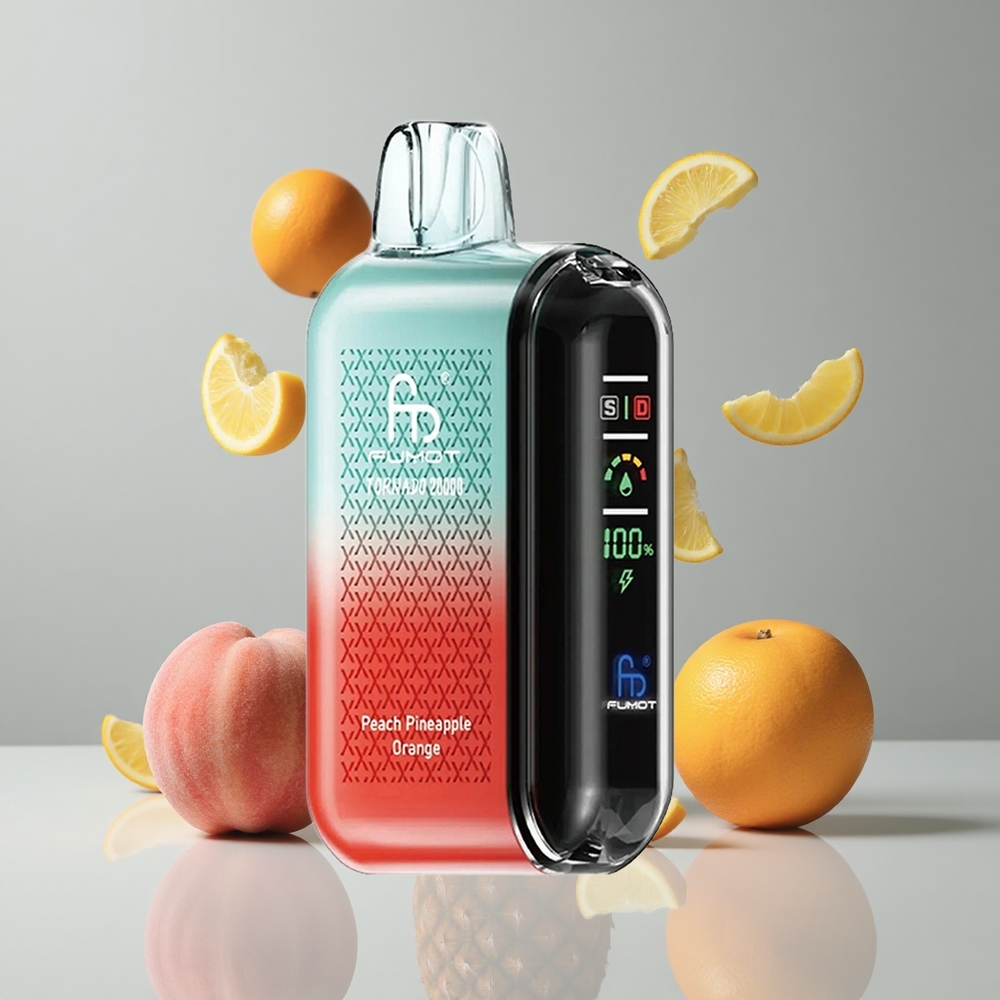 Fumot Tornado 20000 Puffs Melocotón Piña Naranja Dual Mesh Coil vape wholesale Peru
