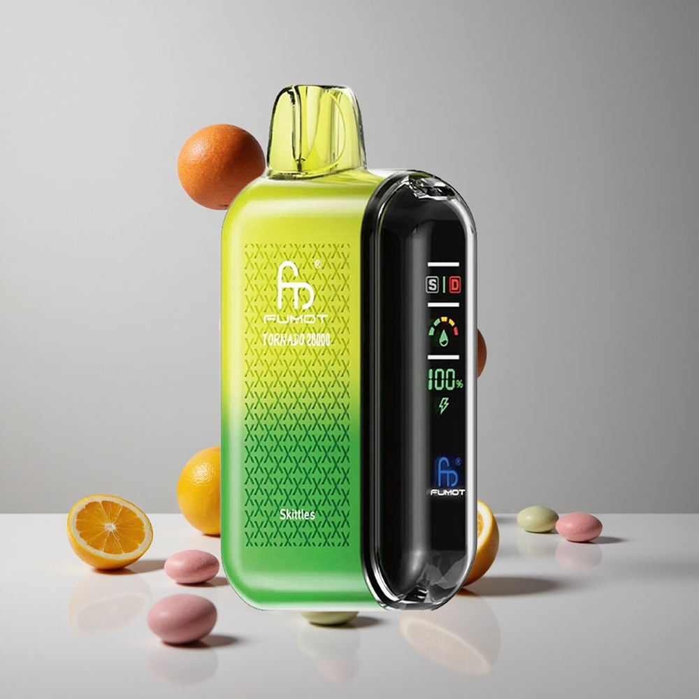 Fumot Tornado 20000 Puffs Skittles Surtido con Bobina Dual Mesh y Pantalla Inteligente vape wholesale Peru
