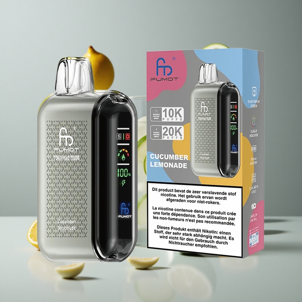 Fumot Tornado 20000 Puffs Vape Desechable Limonada de Pepino con Dual Mesh Coil y 20ml Capacidad vape wholesale Peru