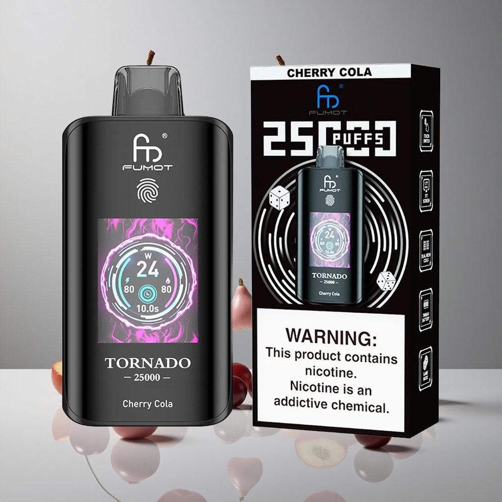 Fumot Tornado 25000 Puffs Cereza Cola 20ml Recargable vape wholesale Peru