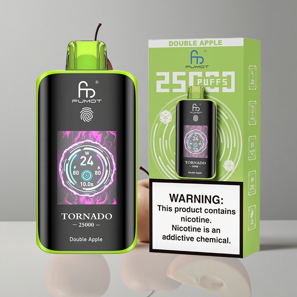 Fumot Tornado 25000 Puffs Doble Manzana Pantalla HD 20ml vape wholesale Peru