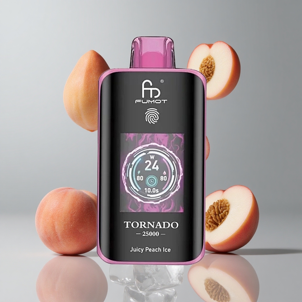 Fumot Tornado 25000 Puffs Durazno Jugoso Helado Pantalla HD 20ml e-líquido vape wholesale Peru
