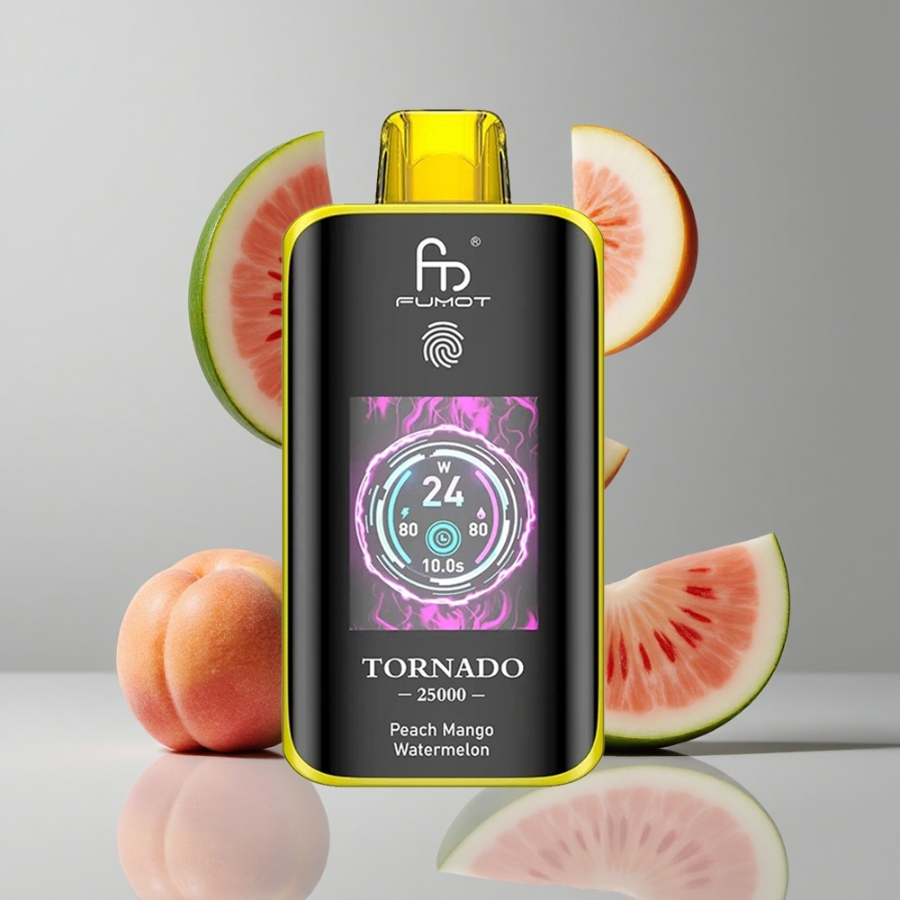 Fumot Tornado 25000 Puffs Durazno Mango Sandía Pantalla HD 20ml vape wholesale Peru