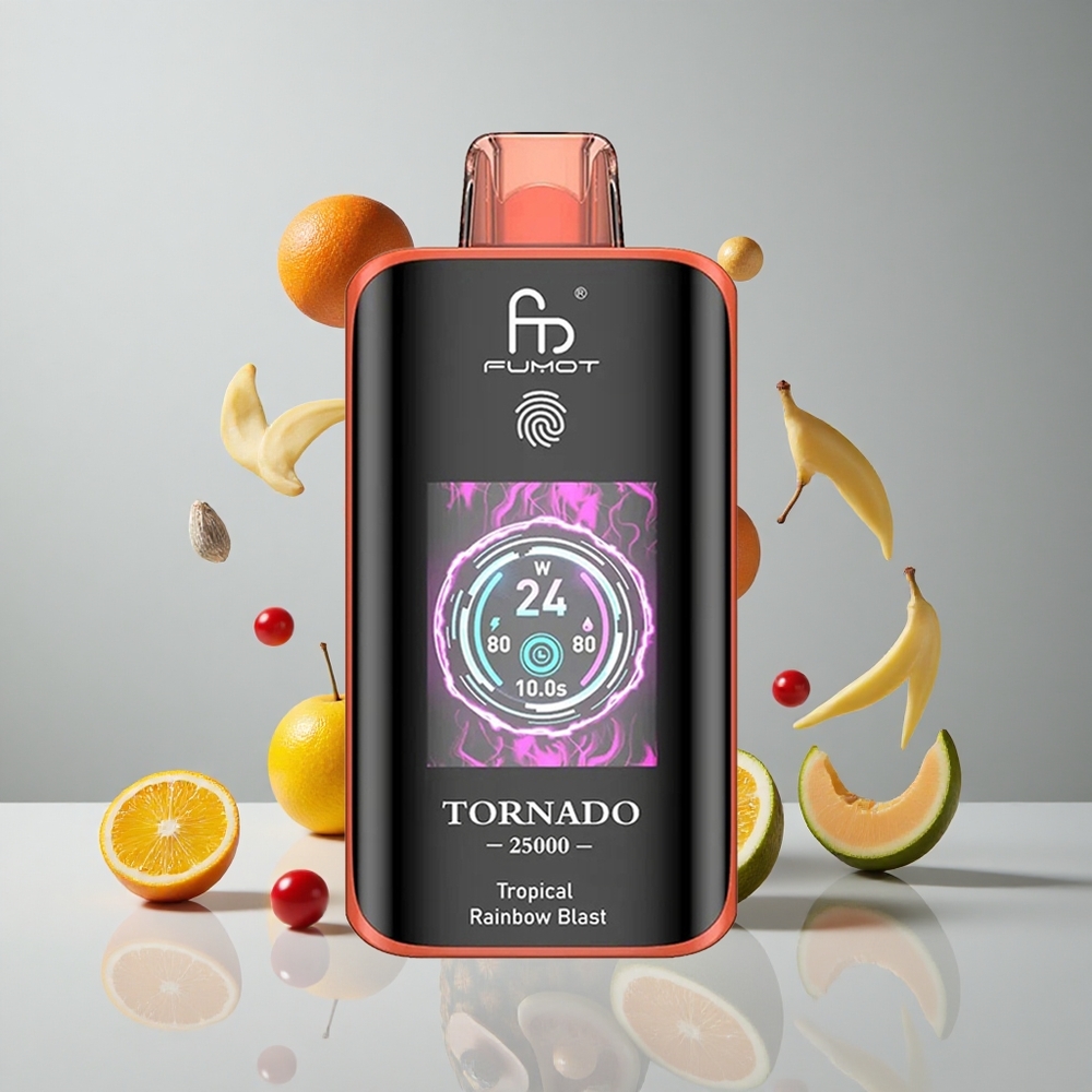 Fumot Tornado 25000 Puffs Explosión Arcoíris Tropical Pantalla HD vape wholesale Peru