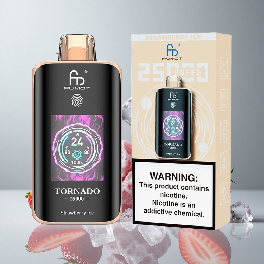 Fumot Tornado 25000 Puffs Fresa Hielo Pantalla HD 20ml vape wholesale Peru
