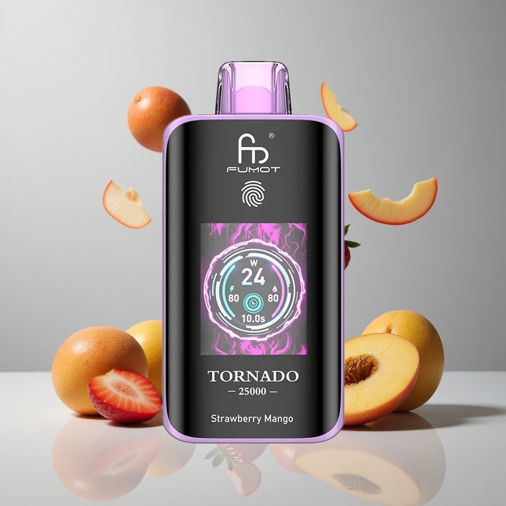 Fumot Tornado 25000 Puffs Fresa Mango Pantalla HD 20ml e-líquido vape wholesale Peru