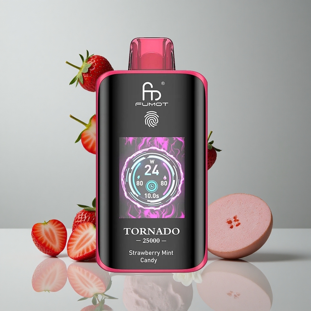 Fumot Tornado 25000 Puffs Fresa Menta Caramelo Pantalla HD 20ml E-líquido vape wholesale Peru