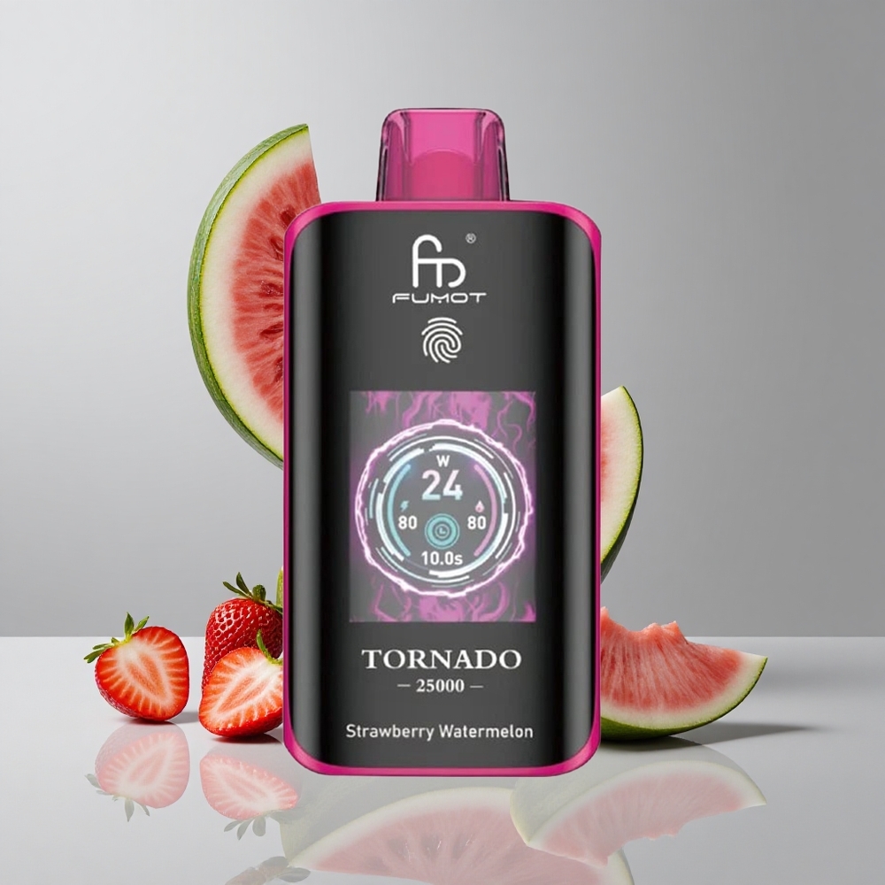 Fumot Tornado 25000 Puffs Fresa Sandía Pantalla HD vape wholesale Peru