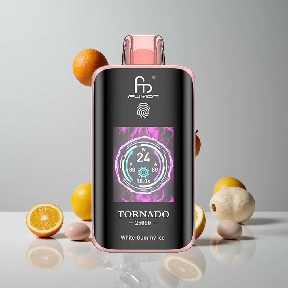 Fumot Tornado 25000 Puffs Gomosa Blanca Hielo Pantalla HD 20ml E-líquido vape wholesale Peru