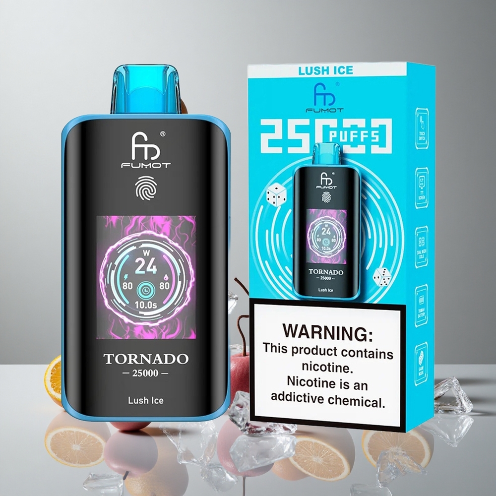 Fumot Tornado 25000 Puffs Hielo Lujoso Pantalla HD 20ml vape wholesale Peru