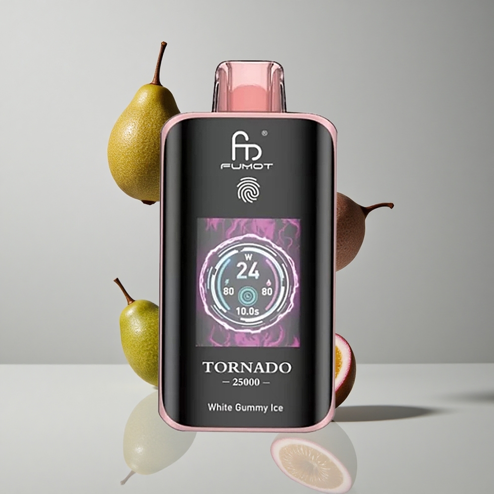 Fumot Tornado 25000 Puffs Kiwi Maracuyá Guayaba Pantalla HD 20ml E-líquido vape wholesale Peru